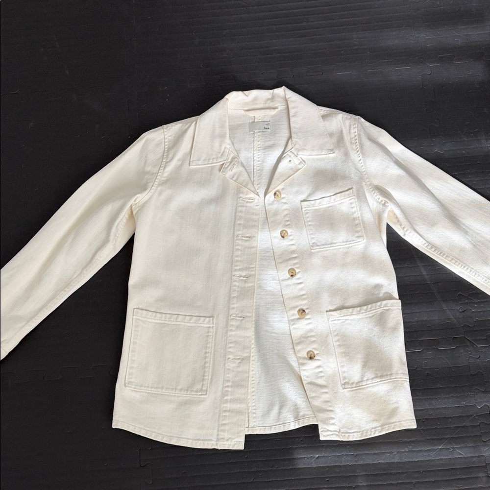 Aritzia Cream Button-Front Utility Jacket